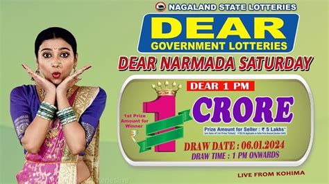 Dear Narmada Saturday Weekly Lottery Result ,1 pm 06.01.2024.